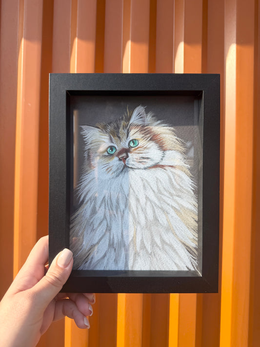 Cat | Handmade Framed Poster – Original Artwork Wall Decor