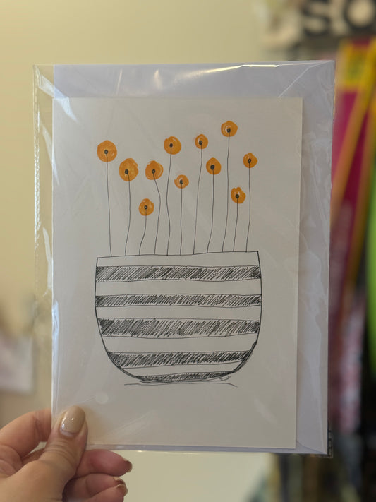 Flowers V1 | Handmade Greeting Card – Original Illustrated Card