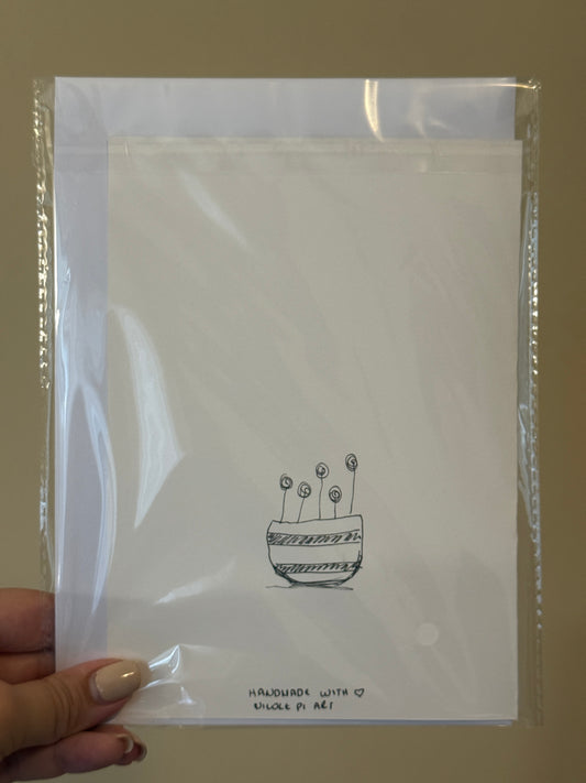Flowers V1 | Handmade Greeting Card – Original Illustrated Card
