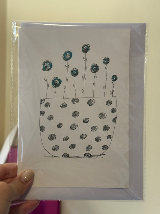 Flowers V2 | Handmade Greeting Card – Original Illustrated Card