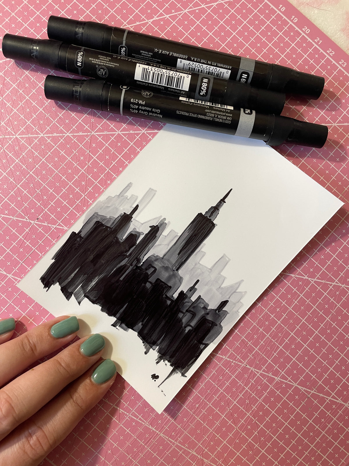 New York in Black | Handmade Framed Poster – Original Artwork Wall Decor