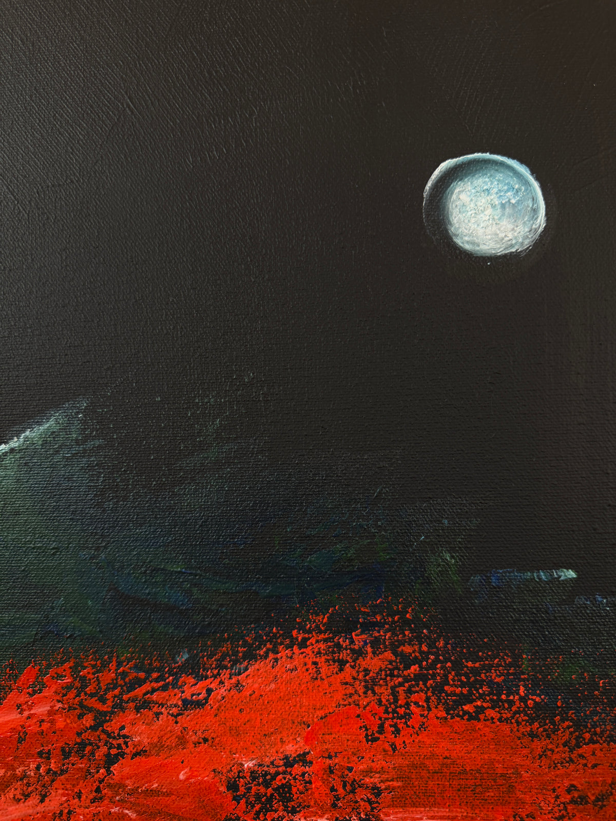 Moon | Original Contemporary Acrylic Painting – 30 x 100 cm Modern Abstract Artwork