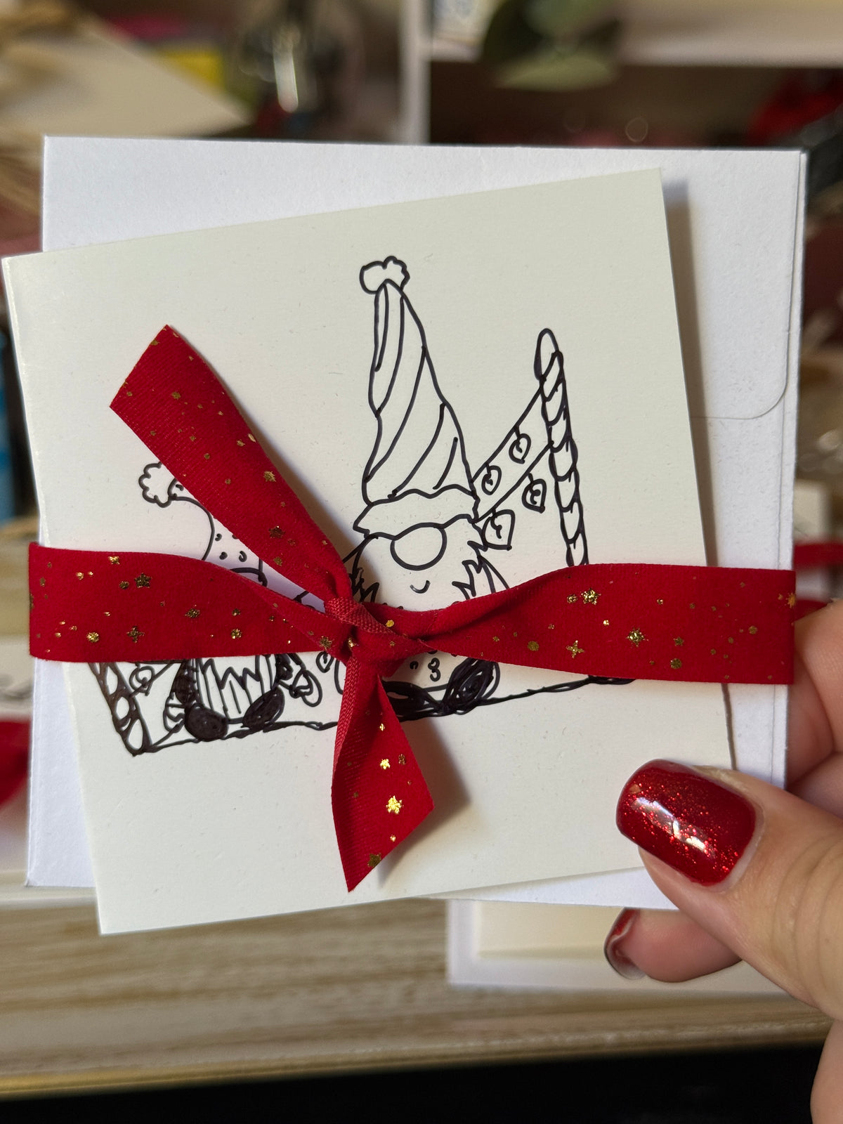 Cute Christmas Dwarves | Small Handmade Greeting Card – Original Illustrated Card