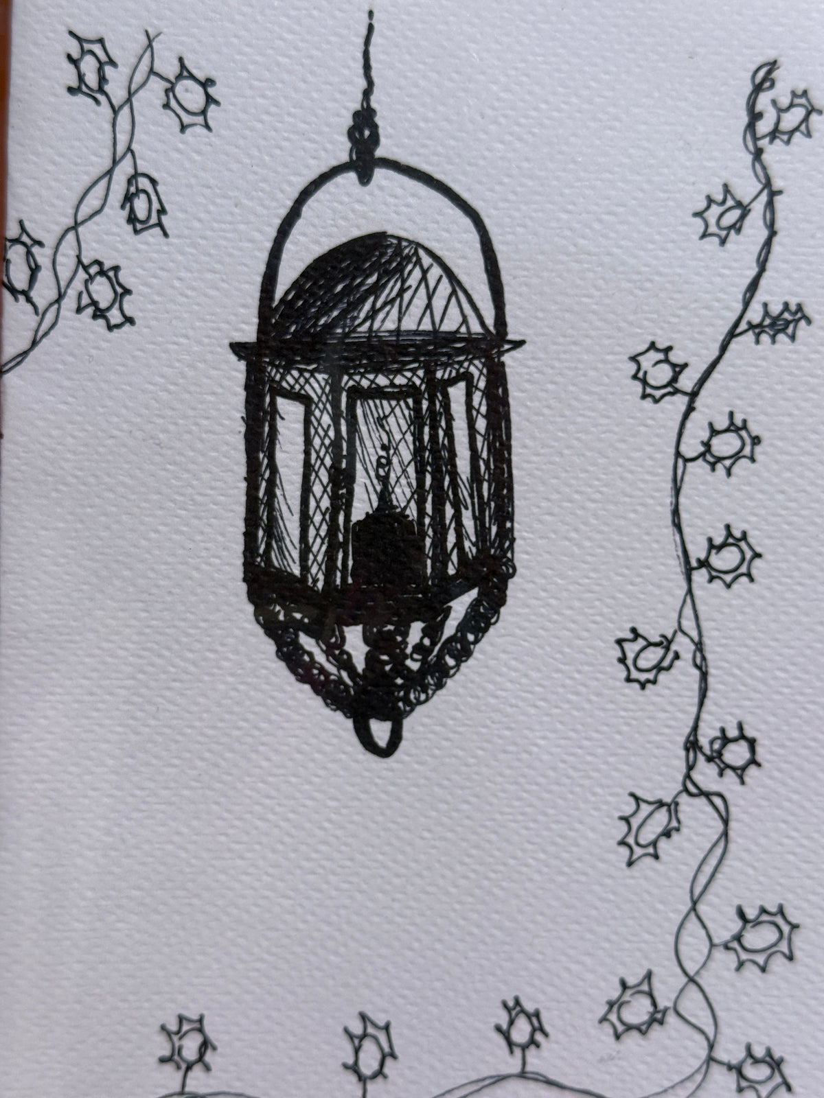 Christmas Lantern | Handmade Greeting Card – Original Illustrated Card