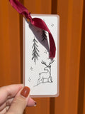 Reindeer Handmade Illustrated Bookmark – Original Art Bookmark