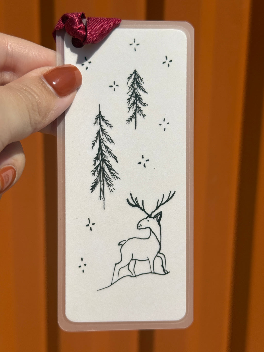 Reindeer Handmade Illustrated Bookmark – Original Art Bookmark