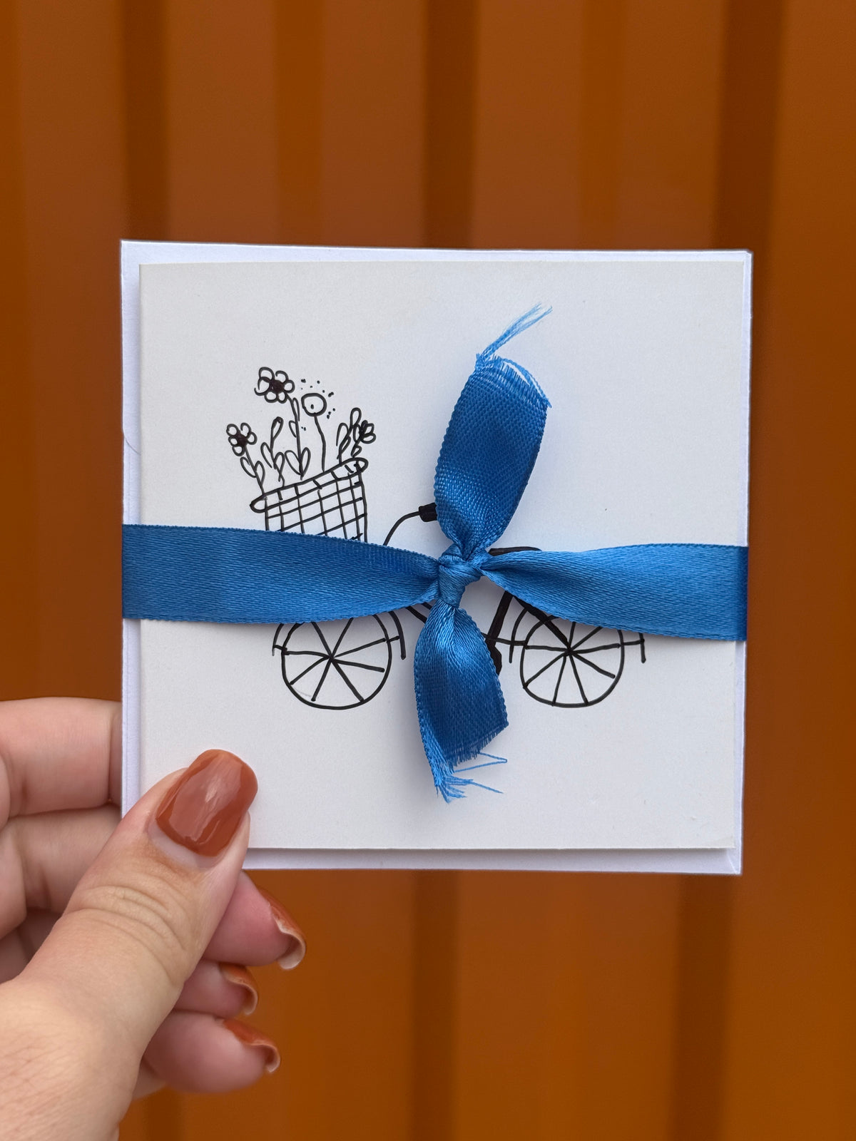 Cute Bicycle | Small Handmade Greeting Card – Original Illustrated Card