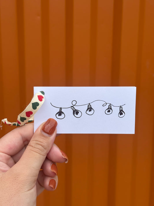 Cute Little Lights | Mini Handmade Greeting Card – Original Illustrated Card