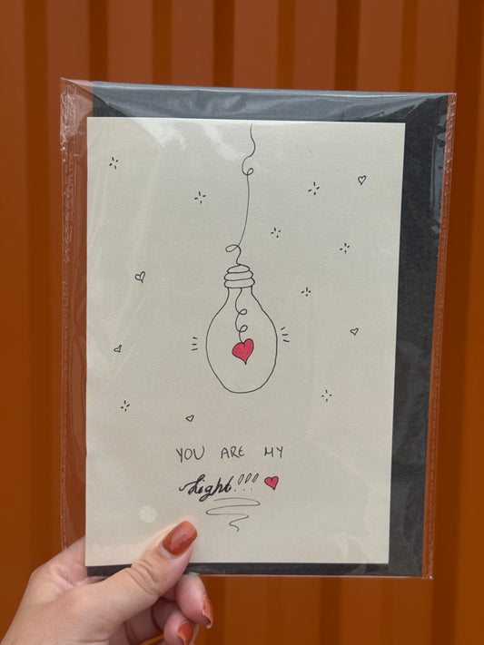 You Are My Light Special Edition | Handmade Greeting Card – Original Illustrated Card