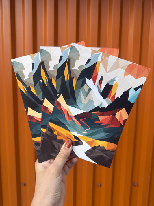Mountains Set of 3 Postcards Bundle | Illustrated Art Postcards – Original Artwork Prints