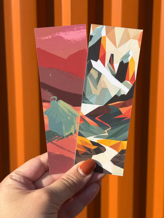 Colorful Mountains | Illustrated Bookmark – Printed Artwork Bookmark