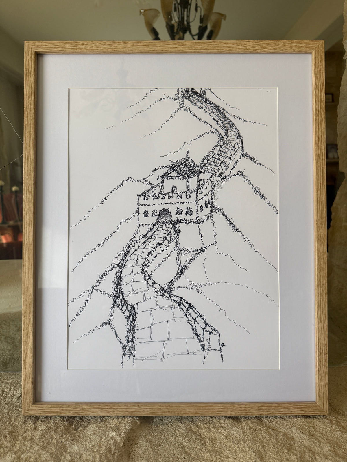 Great Wall Of China | Handmade Framed Poster – Original Artwork Wall Decor