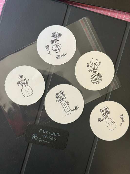 Flower Vases | Handmade Sticker Pack – Original Illustrated Stickers