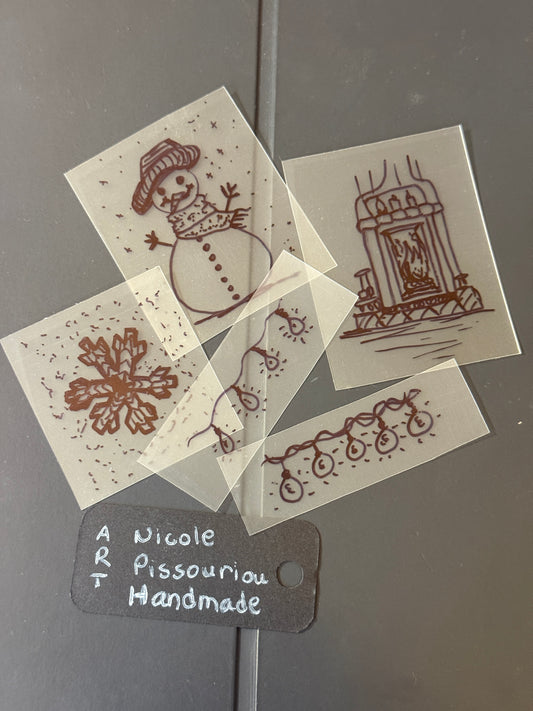 Snowman Handmade Sticker Pack – Original Illustrated Stickers