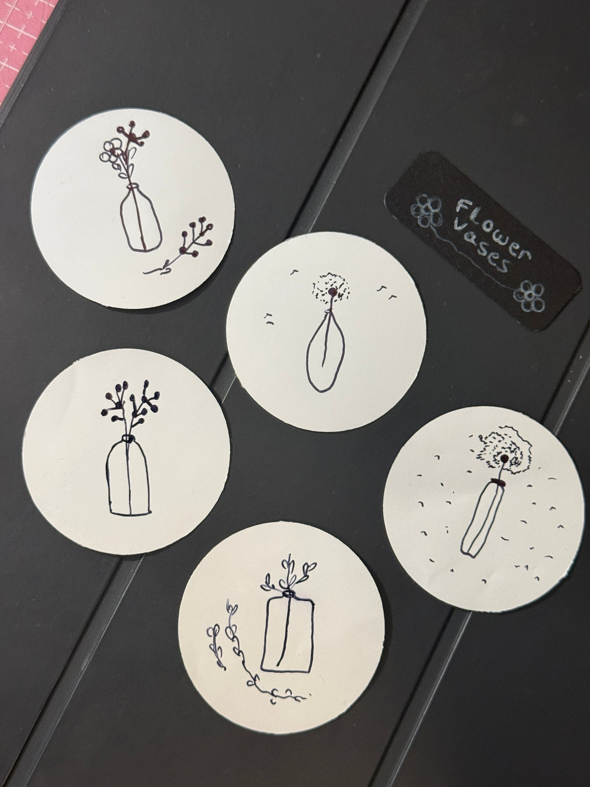 Flower Vases V.1 | Handmade Sticker Pack – Original Illustrated Stickers