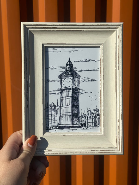 London England | Handmade Framed Poster – Original Artwork Wall Decor