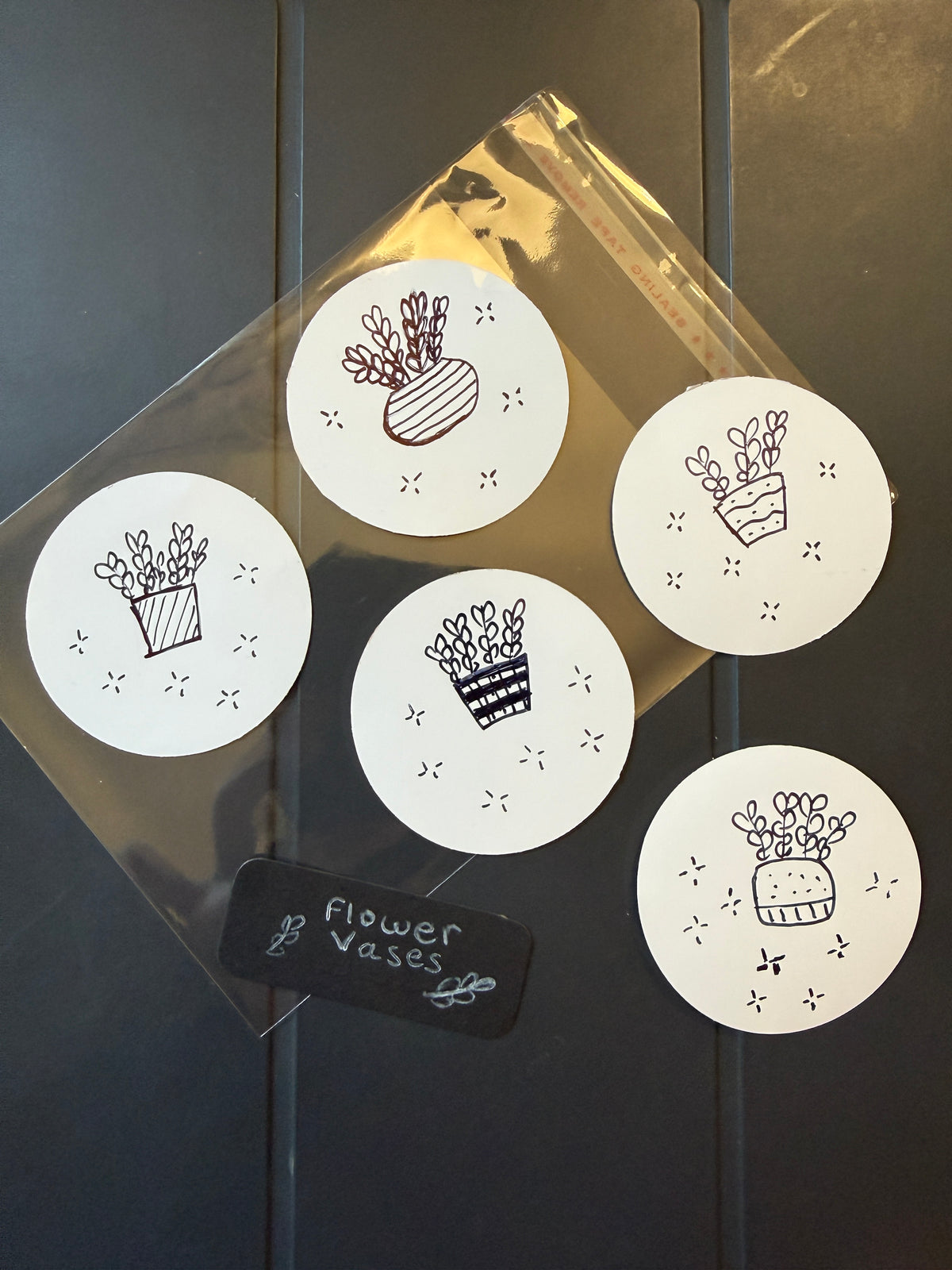 Flower Vases V.2 | Handmade Sticker Pack – Original Illustrated Stickers