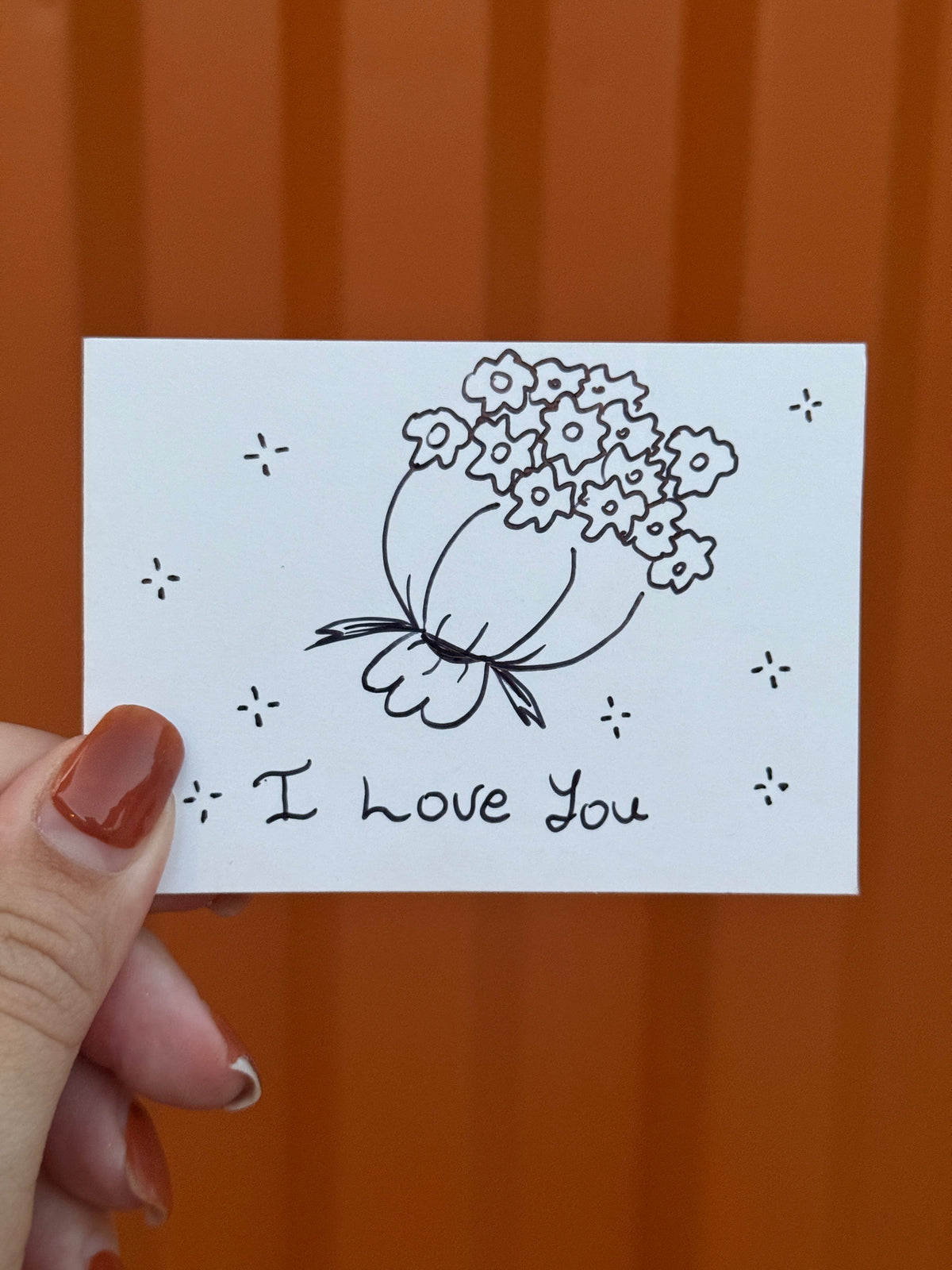 Cute Little Flower Bouquet | Mini Handmade Greeting Card – Original Illustrated Card