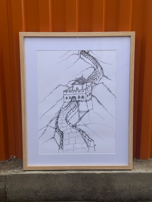 Great Wall Of China | Handmade Framed Poster – Original Artwork Wall Decor