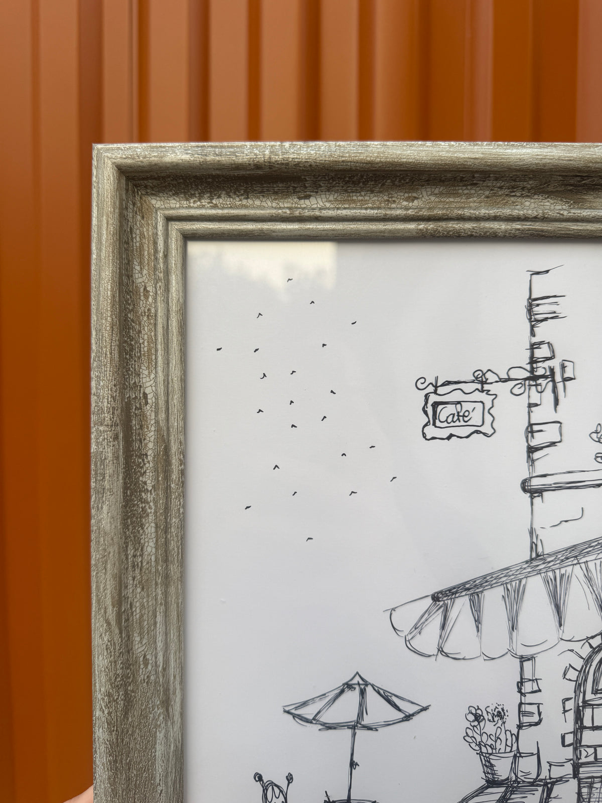 Little Cafe V.1 | Handmade Framed Poster – Original Artwork Wall Decor