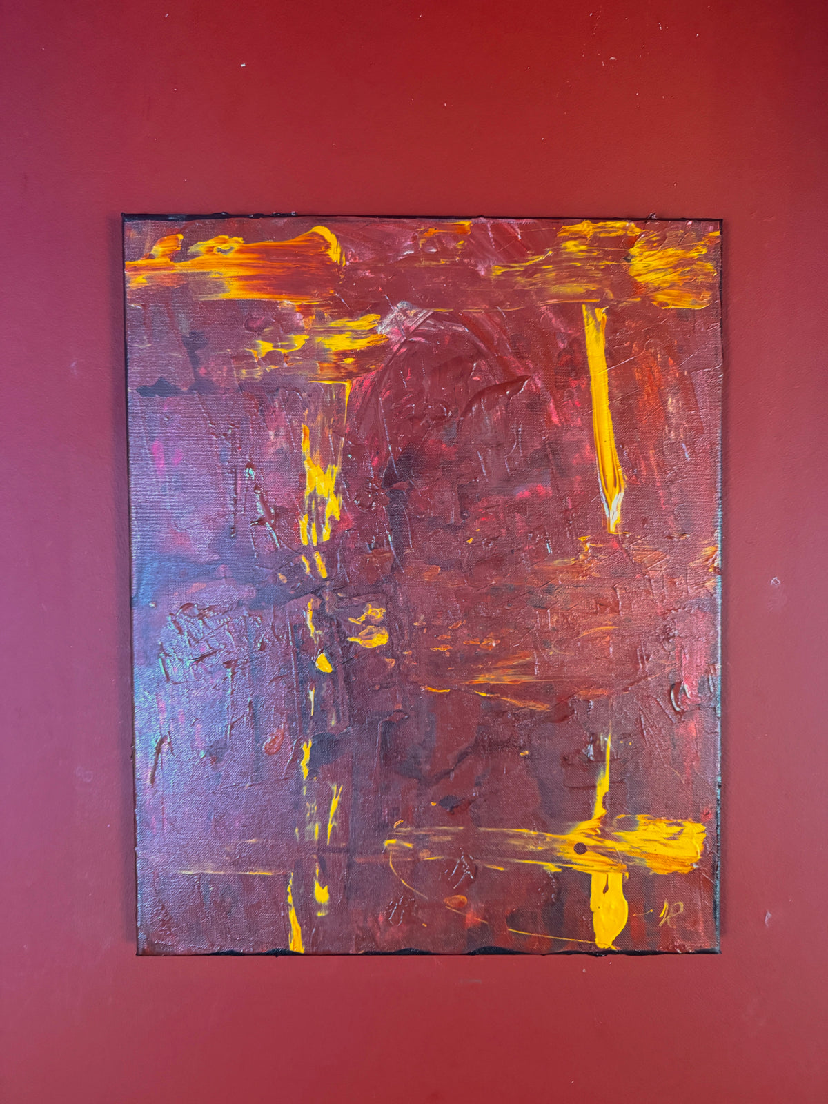 Brown Mess | Original Contemporary Acrylic Painting – 30 x 40 cm Modern Abstract Artwork