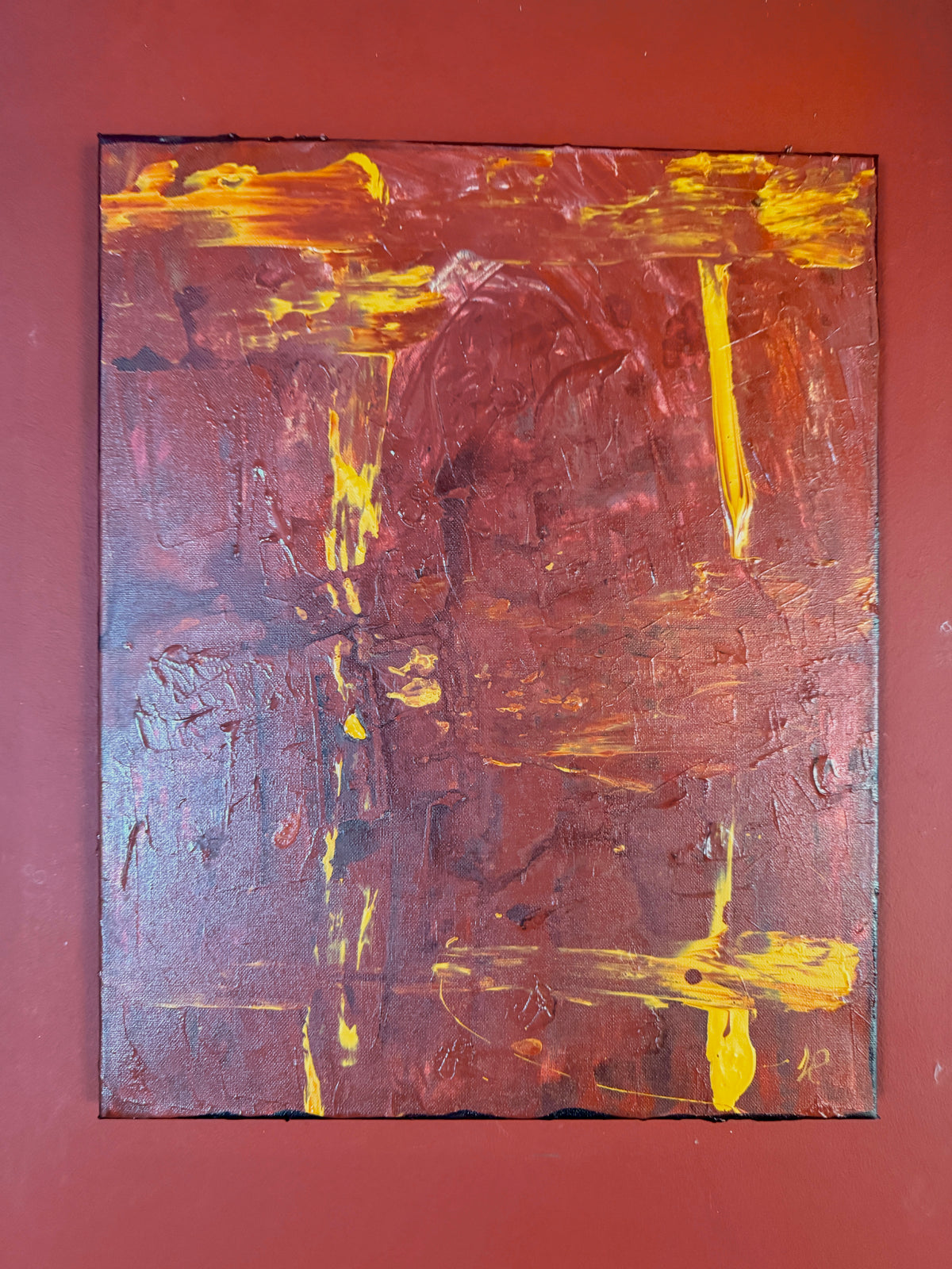 Brown Mess | Original Contemporary Acrylic Painting – 30 x 40 cm Modern Abstract Artwork